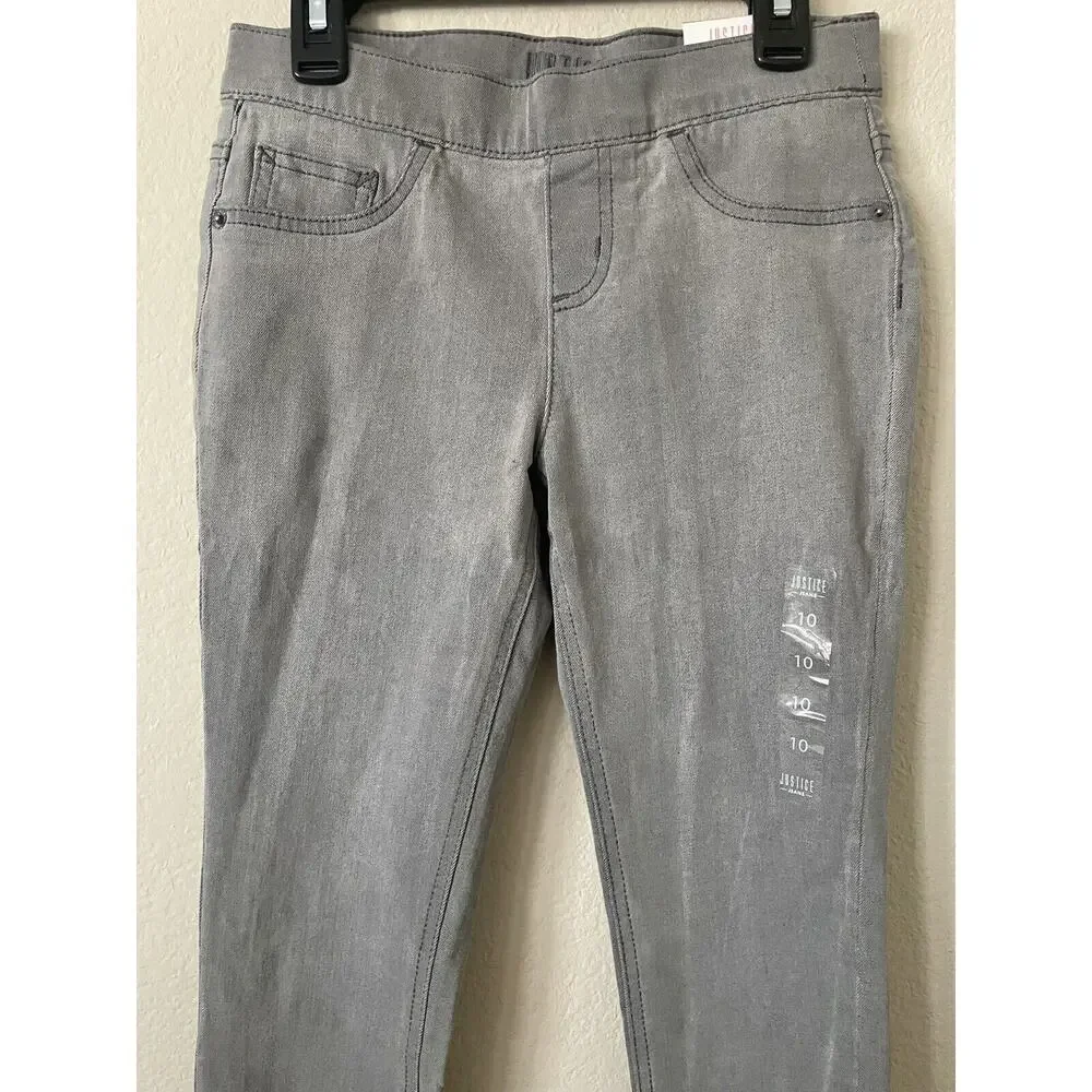 Lot Of 3 Justice Stretchy Girls' Pull On Jean Leggings Jeggings Pants Size 10